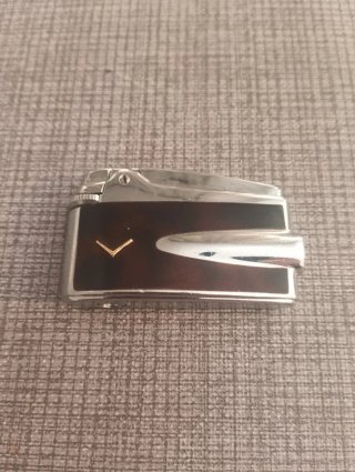 Encendedor metálico con detalle marrón Ronson