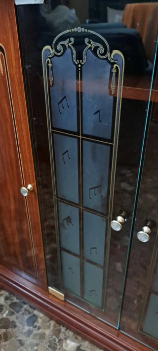 Mueble TV madera y cristal
