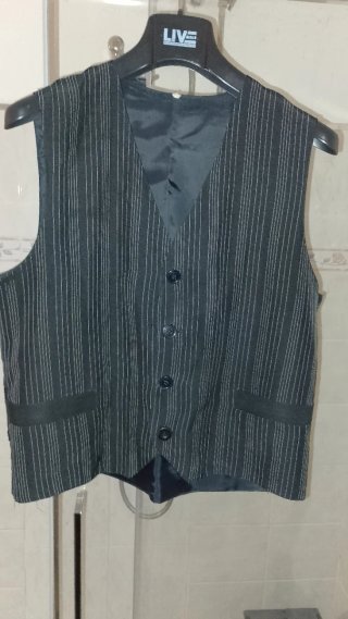 Gilet uomo righe grigio nero