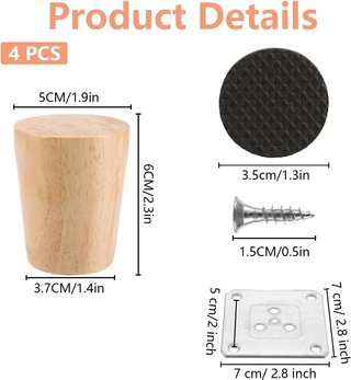 Patas Madera 6cm (4 uds)