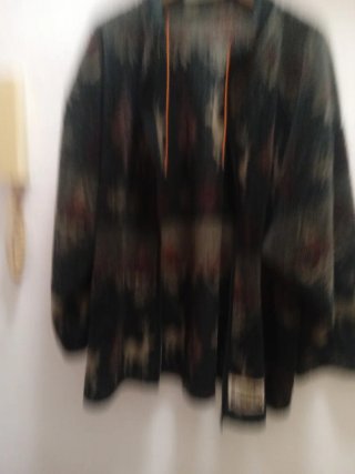 Chaqueta de lana con cremallera y estampado de cie
