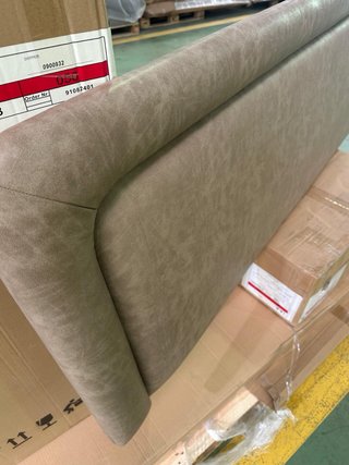 Cabecero polipiel beige/marrón