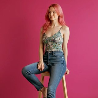 Top Terranova multicolor stile etnico
