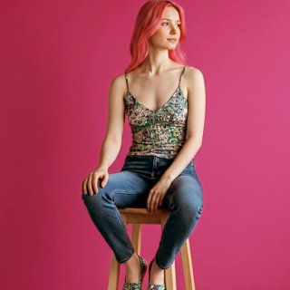 Top Terranova multicolor stile etnico