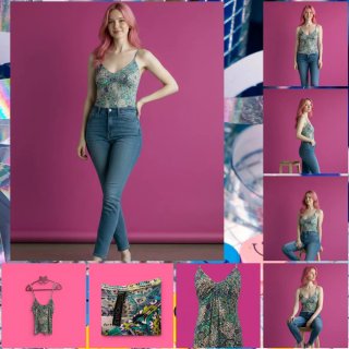 Top Terranova multicolor stile etnico