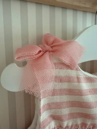 Vestido y chaqueta Mayoral rosa y dorado 6-9 meses