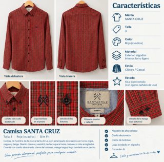 Camisa Santa Cruz Cuadro Inglés