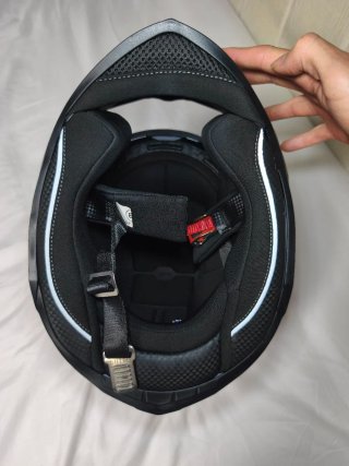 Casco rosa y negro; Marca Shiro Talla M (56-57cm)