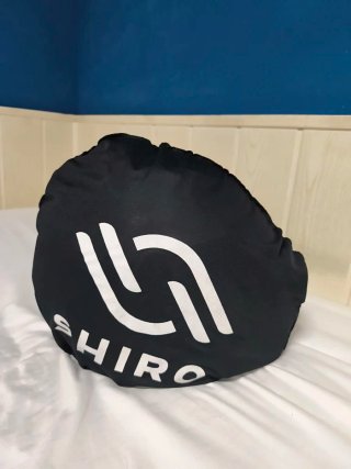 Casco rosa y negro; Marca Shiro Talla M (56-57cm)