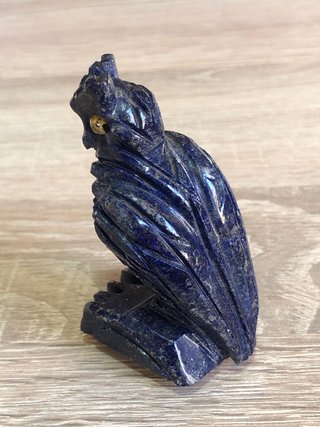 Figura búho lapislázuli ojos dorados
