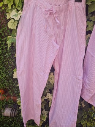 Pijama mujer rayas rosa y blanco