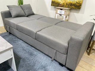Sofá Cama Gris 210cm con Arcón