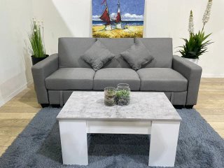 Sofá Cama Gris 210cm con Arcón
