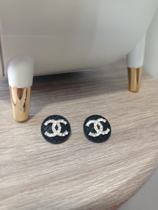 Pendientes Chanel Negros con Cristales