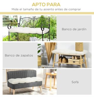 Cuscino per Panca 2 Posti Interno/Esterno Beige