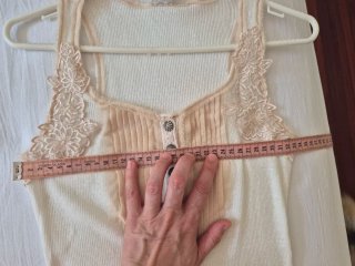 Camiseta Free People encaje y botones vintage S