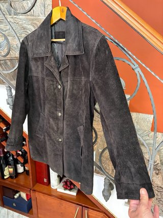 Giacca donna in vera pelle scamosciata vintage