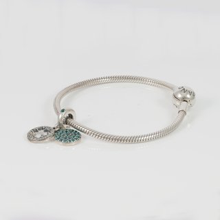 Pulsera Pandora Plata 925 Cadena Serpiente Trébol