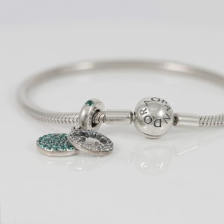 Pulsera Pandora Plata 925 Cadena Serpiente Trébol