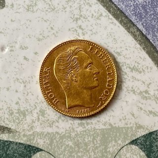 Moneda 20 Bolívares Oro Bolívar Libertador 1912
