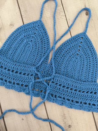 Top Crochet Ibiza Azul Talla Única