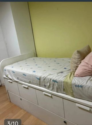 Cama nido blanca con cajones