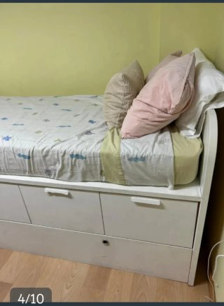 Cama nido blanca con cajones
