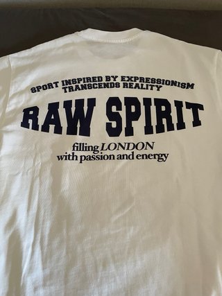 Camiseta Zara Blanca con Números Azul Marino Talla