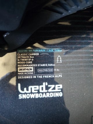 Tabla Snowboard con Fijaciones y Funda