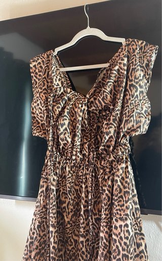 Vestido largo estampado leopardo talla XL