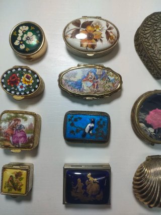 Lote 12 Cajitas Pastilleros Vintage / Antiguos