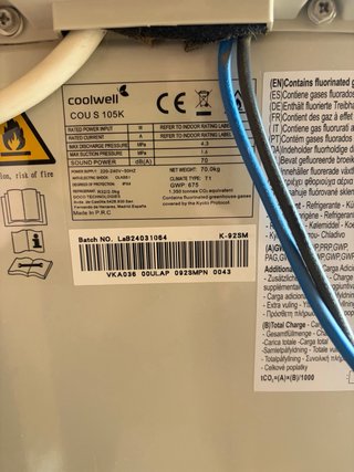 Aire Acondicionado C&H 105K