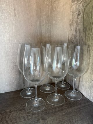 Juego 6 copas de vino de cristal