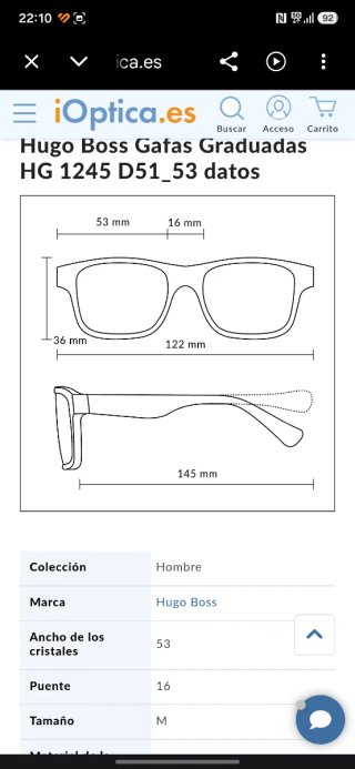 Gafas Hugo Boss HG 1245 D51 53