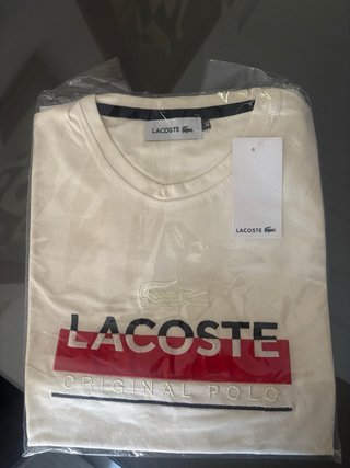 Camiseta Lacoste Caballero Blanca Talla XL