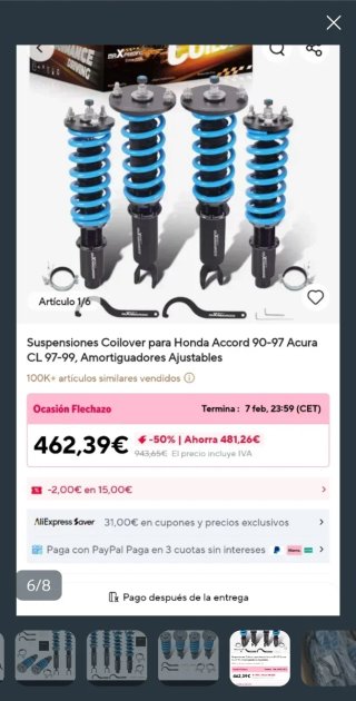 Suspensión Coilover Honda MAXPEEDINGRODS