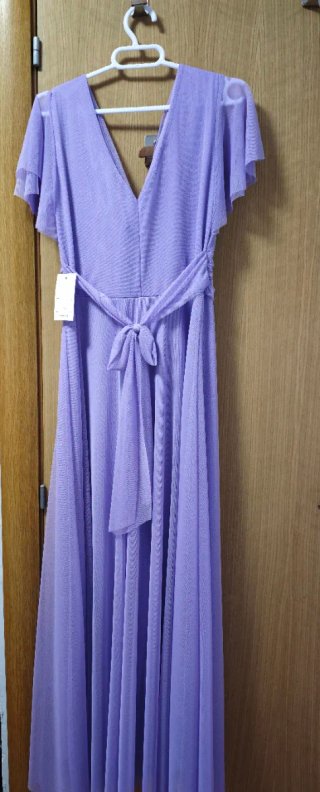 Vestido largo color lila claro