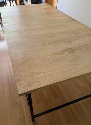 Mesa comedor madera y hierro 200x100