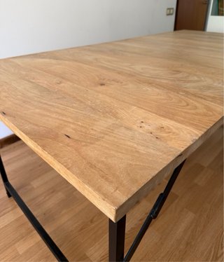 Mesa comedor madera y hierro 200x100
