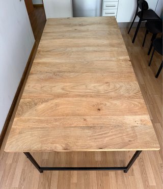 Mesa comedor madera y hierro 200x100