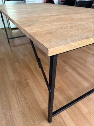 Mesa comedor madera y hierro 200x100
