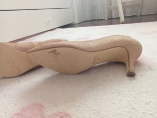Zapatos tacón beige 38