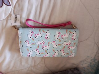 Cartera ALE-HOP unicornios y corazón