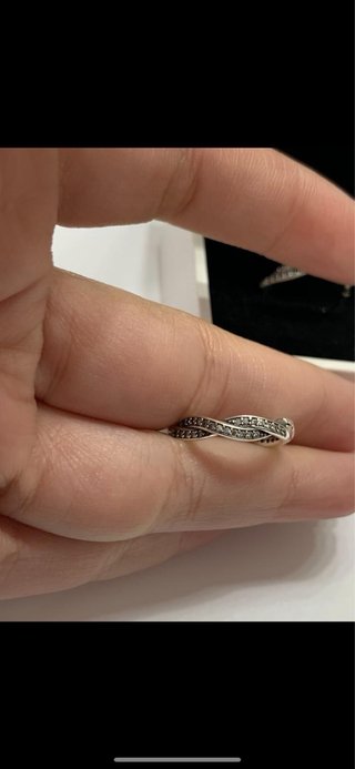 Pendientes Aro Espiral Pandora Brillantes