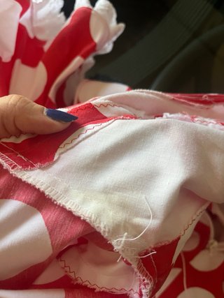 Traje Flamenca Lunares Rojo y Blanco y perforado