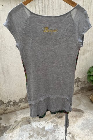Camiseta Desigual Gris con Estampado Mandala