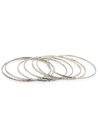 7 Pulseras Plata Aros Tallados - ref.394