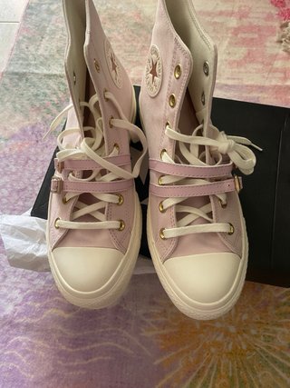 Converse rosas altas nuevas en caja