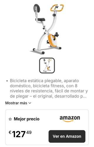 Bicicleta estática Nueva por no usar