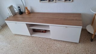 Mueble TV Ikea Madera y Blanco